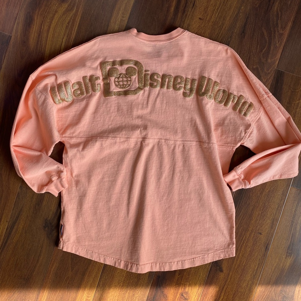 Disney Parks Walt Disney World Spirit Jersey Rose Gold with Gold Glitter